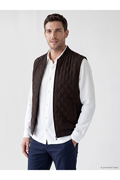 LC Waikiki Men's Regular Fit Knitted Vest with College Collar