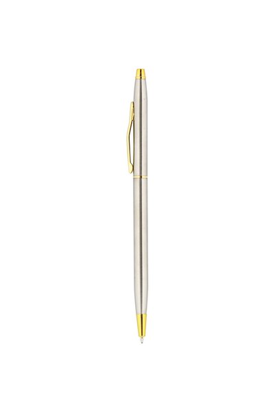 Siyah Lale Metal Ballpoint Pen 0555-150 Silver 100 Pieces Without Printing -