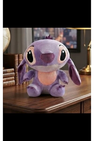 Toys Mor Stitch Peluş Oyuncak Sevimli Oturan Karakter Modeli 40 cm