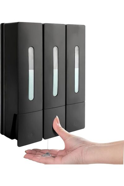 Generic Shampoo and Conditioner Dispenser, 3 Chamber Wall Mounted Shower Soap...