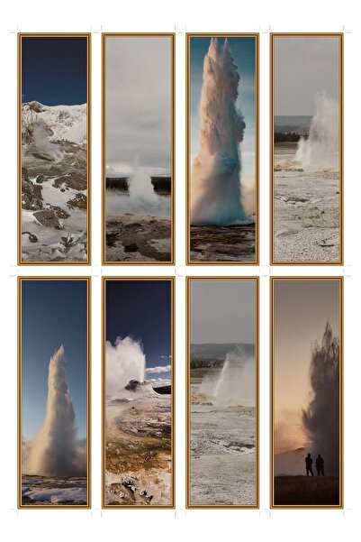 OEM Semne de Carte Set de 8 cu Tema Panorame de Gheizere, Imprimare Calitate ...