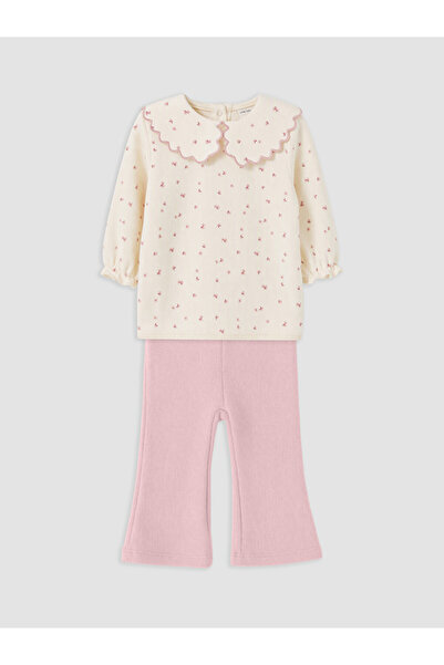 LC Waikiki Baby Patterned Velvet Blouse and Pants Set
