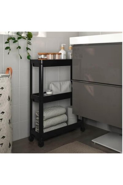 Bee Home Design Bee Home 3- Tier Rolling Bathroom Storage Shelf Organizer with Wheels