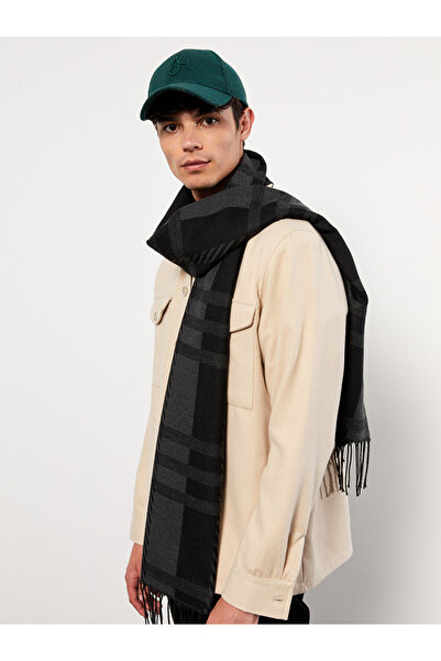 LC Waikiki Men's Patterned Scarf with Fringed