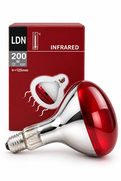 200W Kızılötesi (Infrared) Isıtıcılı Hayvan - Kümes Isıtma ve Fizik Tedavi Lambası (Kırmızı Işık) E27