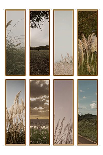 OEM Set 8 semne de carte tematică peisaj pampas, carton premium, design elegant
