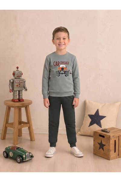 Elsima Boy's 100% Cotton Interlock Car Crusher Car Printed Long Sleeve Pajama...