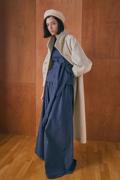 ZÜLAYS Denim Skirted Trousers Dark Blue