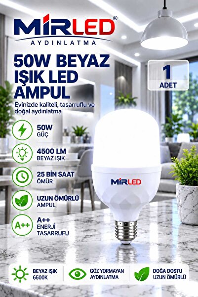 50w Tasarruflu E27 Beyaz Işık Torch Led Ampul-1-2-4-6-8-10-20-30-50-100- Adettir