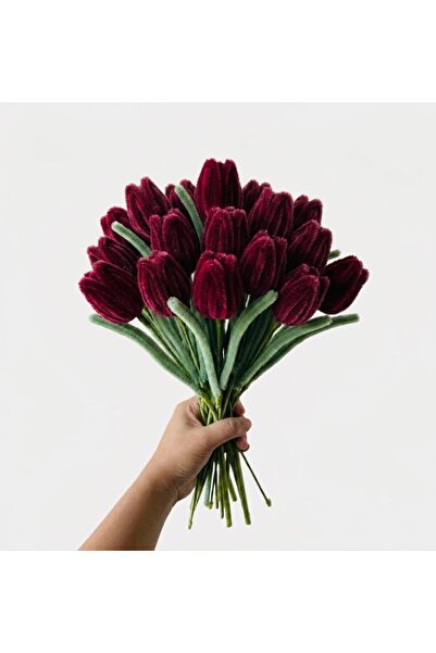 Generic 20PCS Handmade Pipe Cleaner Tulip Flowers Bouquet, Colorful Chenille ...