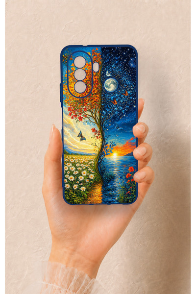 Vip Case Huawei Nova Y70 Compatible Sky and Earth Pattern Silicone Case