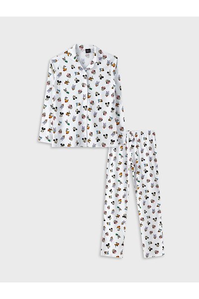 LC Waikiki Set de pijama cu guler de cămașă Disney imprimat, cu mânecă lungă ...