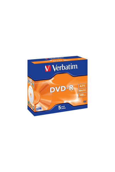 Verbatim DVD-R 4.7GB 16X JEWEL 5 ΤΕΜΑΧΙΑ (Το προϊόν πωλείται ως ανεξάρτητα τε...