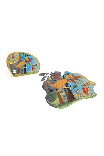 Scratch Contour Puzzle Dragon, 61-Piece Shaped Jigsaw Puzzle for Kids