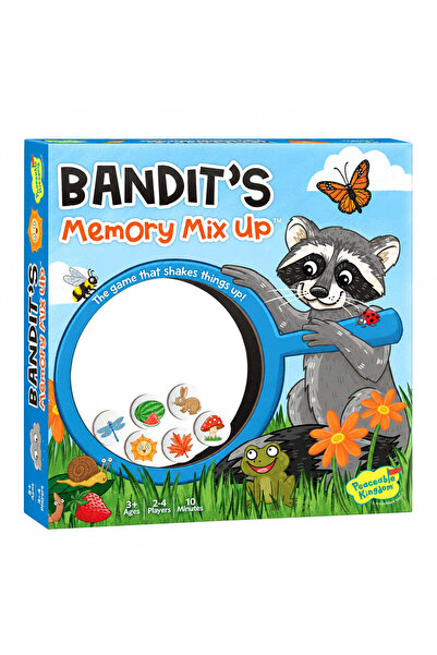Peaceable Kingdom Bandit's Memory Mix Up, Memory Game for Kids, 2-4 Players