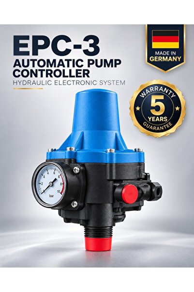 Primo Plus EPC-3 Automatic Water Pump Controller with Pressure Gauge, 220–240...