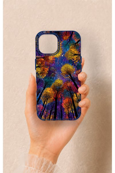 Vip Case iPhone 15 Compatible Colorful Sky Pattern Silicone Case