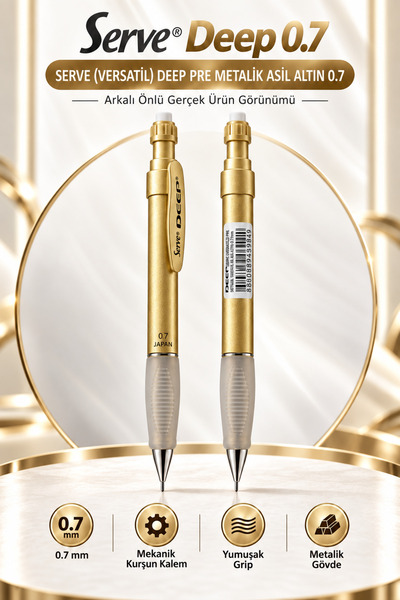 Serve Deep Pre Metalik 0.7 mm Versatil Kalem – Mekanik Kurşun Kalem, Metalik ...
