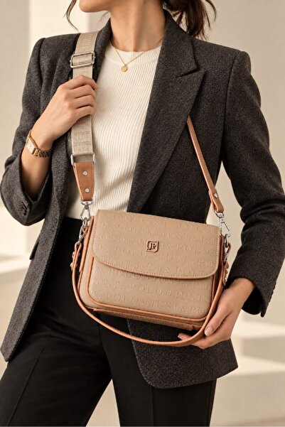 Just Polo Women's Hand and Shoulder Bag with Flap Cover, Cross Strap, Logo, G...