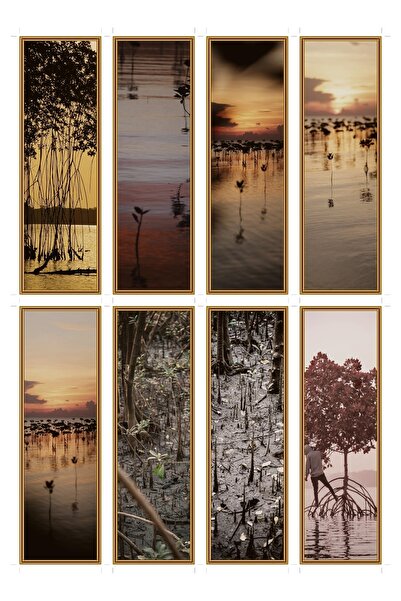OEM Set 8 semne de carte cu tematica seri de mangrove, design elegant, carton...
