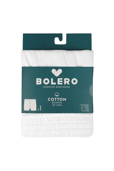 Bolero Men's Navy Blue 100% Cotton Buttoned Towel Waist Boxer