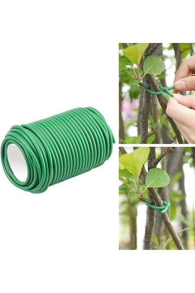TERRIFI Heavy Duty Plant Ties, 65.6 Ft Soft Rubber Coated Reusable Garden Sup...