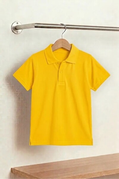 ÇLM STORE Dječja unisex žuta polo majica sa kratkim rukavima za školu