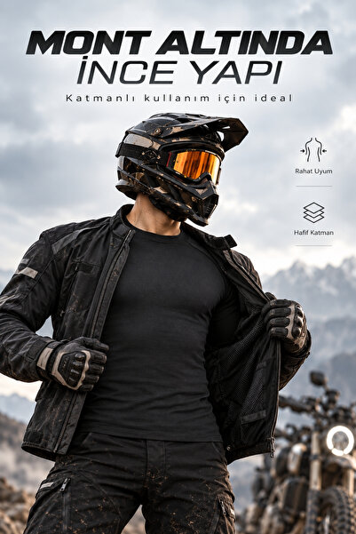 Motobros Lenjerie termică pentru motocicliști Lenjerie termică pentru motociclete Lenjerie termică pentru motocicliști CORE-X2 Nivel 2 Lenjerie termică unisex cu mânecă lungă, neagră, pentru vreme rece
