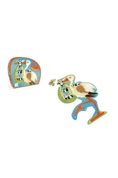 Scratch Contour Puzzle Stork, 24-Piece Shaped Cardboard Jigsaw for Kids
