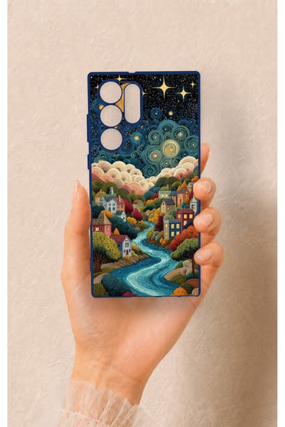Vip Case Samsung S22 Ultra Compatible Night Tale Patterned Silicone Case