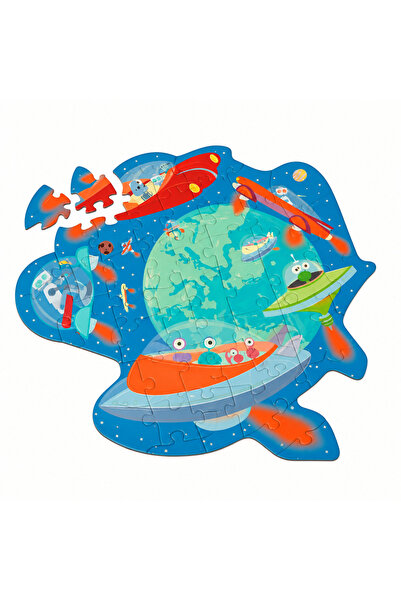 Scratch Contour Puzzle Space Adventure, 59-Piece Shaped Cardboard Jigsaw for ...