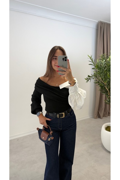 MELLOW Knitwear Sweater with Collar Shirt Detail