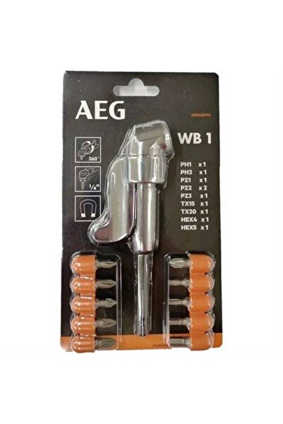 AEG WB1 Köşe Vidalama Adaptörü 10 Parça Uç Seti