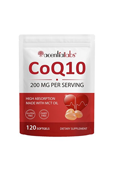 ACENTIALLABS Supliment alimentar Coenzima Q10 200 mg, cu ulei MCT, 120 capsul...