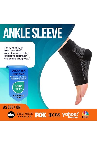 PhysFlex Compression Socks for Plantar Fasciitis, Achilles Tendonitis Relief - (1 Pair) Ankle Compression Sleeve for Heel Spurs, Foot Swelling & Fatigue - Arch Support Brace for Everyday Use