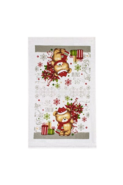 DD SHOP Prosop din Bumbac de Bucatarie Alb cu Model Ursulet cu Caciulita 60x35cm