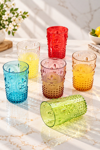 Cooker Magic 6-Pack 400 ml Acrylic Colored Soft Drink Cup Ckr4841