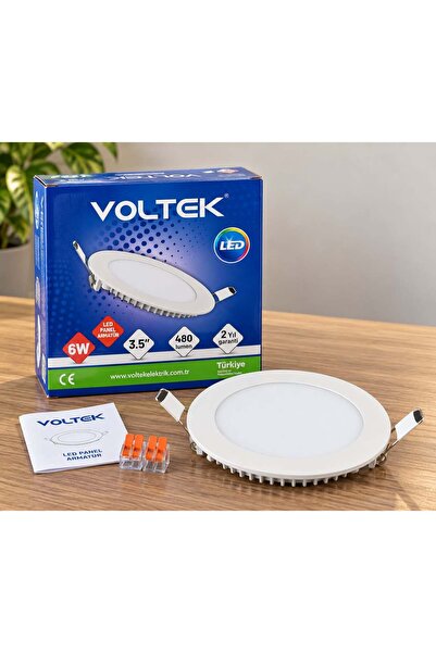 Voltek 6W 3.5 İnç Yuvarlak LED Panel Armatür 480 Lümen Beyaz Sıva Altı Spot – 2 Yıl Garantili