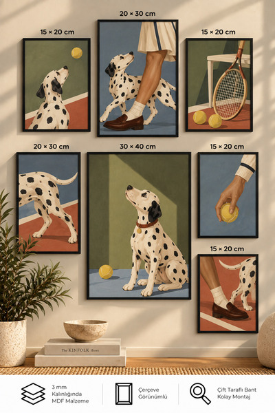 UNT 7-Piece Frame-Looking Modern Painting Set |   Retro & Pop Art - Sports Th...