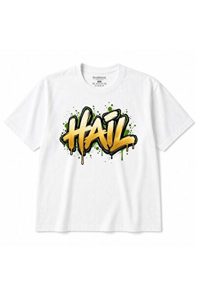 Rabona Fashion Hail Urban Graffiti Lettering Graphic T-Shirt