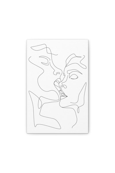 stickerino Tablou pe pânză cu artă liniară 14x23 cm