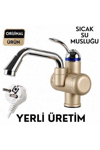 Sıcak Musluk Elektrikli Ani Su Isıtıcı ASG-2G Altın Sarı