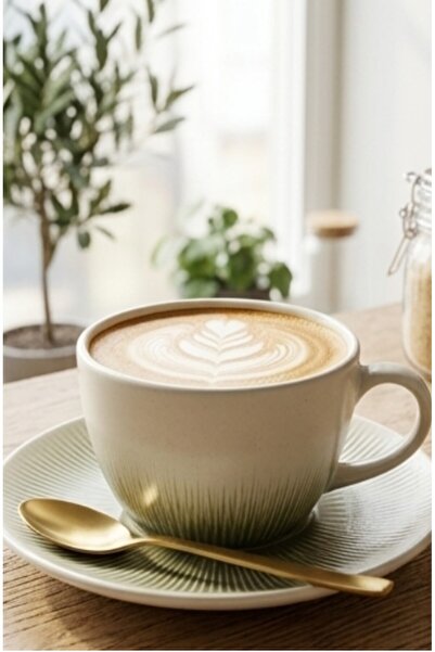 İkram Dünyası Cappuccino Cup Set Reflection Alzar Green 270 Cc Cafe, Restaura...