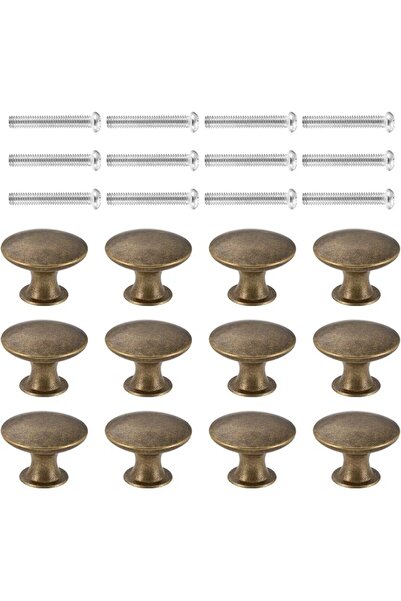 Generic Antique Brass Cabinet Knobs 12 Pack, مقابض ادراج, Round Yellow Bronze...