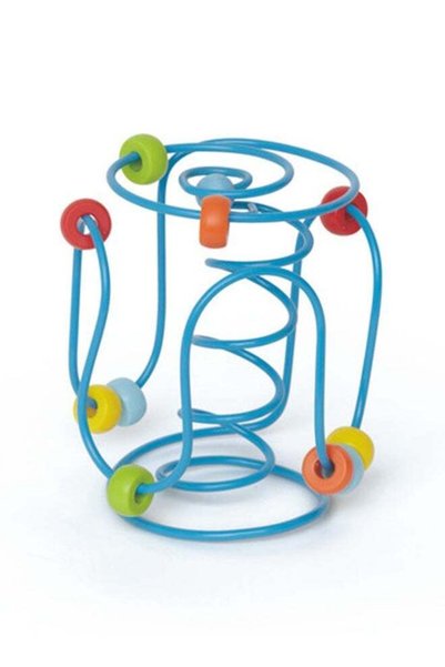 Generic Hape Spring-A-Ling Wooden Bead Maze Baby Activity Toy with Colourful ...