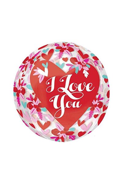 Generic I Love You Flowers Orbz Balloon 38X40Centimeter For Valentine'S Day 3...