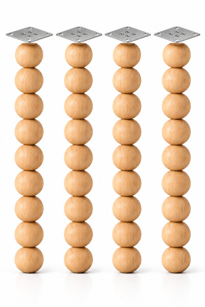 turanahşap Doğal Ahşap Boncuk Masa Ayağı 75 cm
