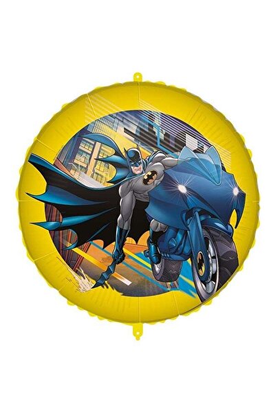 Generic Ciao Batman Round Mylar Balloon – 46 cm Foil Balloon with Straw, Ribb...