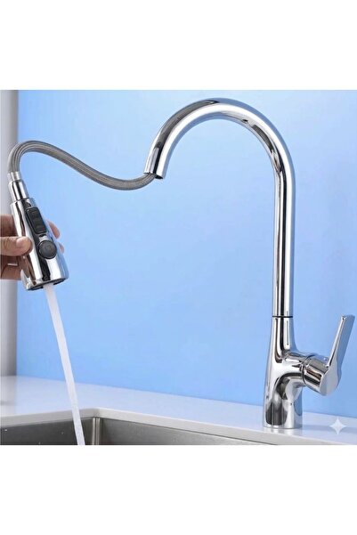 OEM Kitchen Sink Faucet with Water Purification Outlet from the Faucet Spout, New Model, Chrome Color, Spiral and Faucet Spout, 7 Years Warranty, Imported