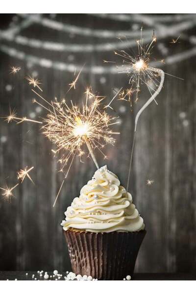 Generic Silver Sparkler Candle - Number 7